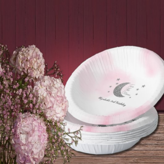 Twee naar de maan 2e verjaardag papieren kommen