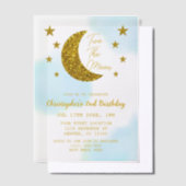 Twee naar de maan 2e verjaardag vellum uitnodigingen (Offset)