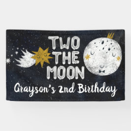 Twee naar de Maan 2e Verjaardag Welkom Bord Spandoek