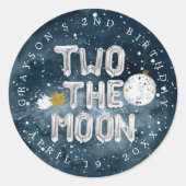 Twee naar de Maan | 2e verjaardagsfeest cadeau Ronde Sticker (Voorkant)