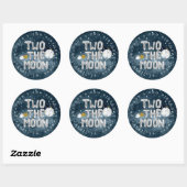 Twee naar de Maan | 2e verjaardagsfeest cadeau Ronde Sticker (Vel)