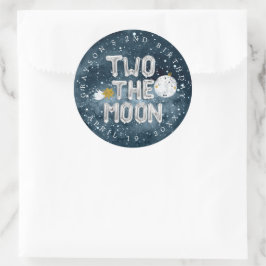 Twee naar de Maan | 2e verjaardagsfeest cadeau Ronde Sticker