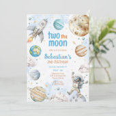 Twee naar de maan astronaut in de ruimte 2de verja kaart (Staand voorkant)