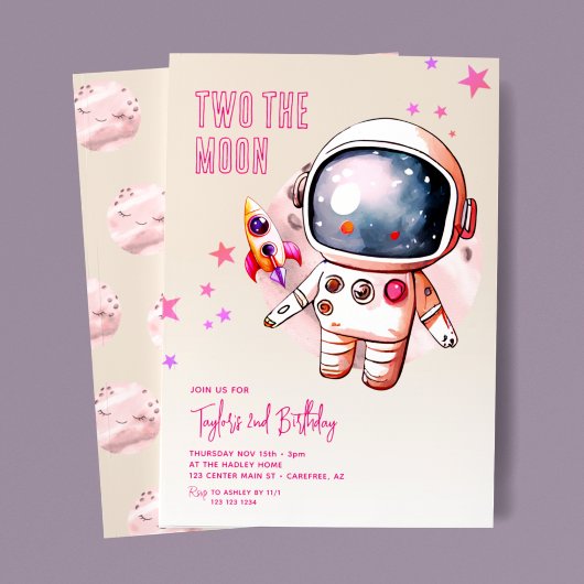 Twee naar de Maan Boho 2de Verjaardag Kaart