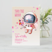 Twee naar de Maan Boho 2de Verjaardag Kaart (Staand voorkant)
