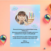 Twee naar de Maan Cute Verjaardagsfoto bedankkaart Kaart