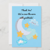 Twee naar de Maan Cute Verjaardagsfoto bedankkaart Kaart (Voorkant)