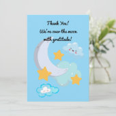 Twee naar de Maan Cute Verjaardagsfoto bedankkaart Kaart (Staand voorkant)