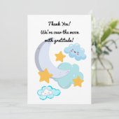 Twee naar de Maan Cute Verjaardagsfoto bedankkaart Kaart (Staand voorkant)