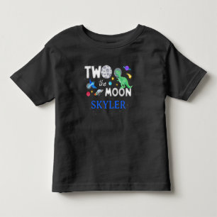 Twee naar de maan Dinosaurus Astronaut 2e verjaard Kinder Shirts