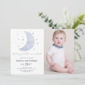 Twee naar de Maan Geslacht Neutraal 2de Verjaardag Kaart (Staand voorkant)