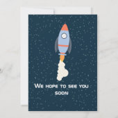 Twee naar de Maan Jongen Ruimteraket 2e Verjaardag Kaart (Achterkant)
