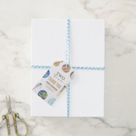 Twee naar de Maan | Moderne Ruimte 2e Verjaardagsd Cadeaulabel