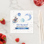 Twee Naar De Maan Raket Ruimte Blauwe Jongen 2e Ve Servet (Insitu)