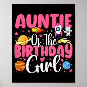 Twee naar de maan tante van de jarige astronaut poster