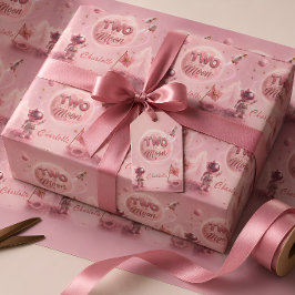Twee Naar De Maan Verjaardag Cadeaupapier