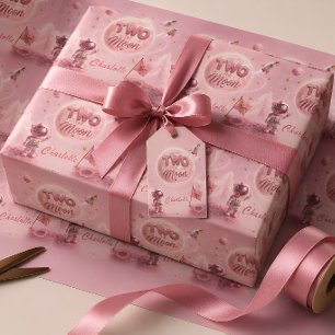 Twee Naar De Maan Verjaardag Cadeaupapier