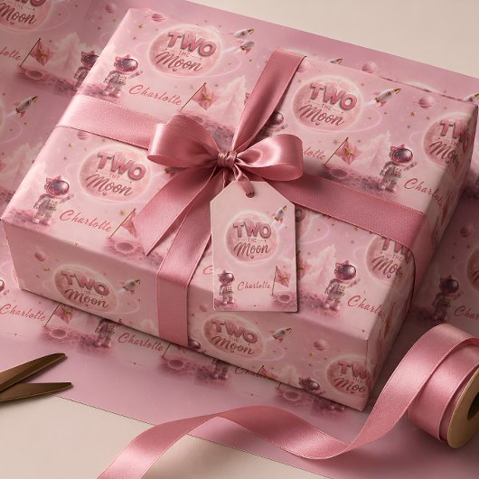 Twee Naar De Maan Verjaardag Cadeaupapier