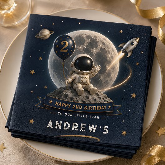 Twee Naar De Maan Verjaardag Servet