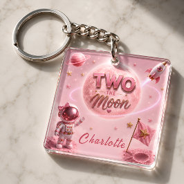 Twee Naar De Maan Verjaardag Sleutelhanger