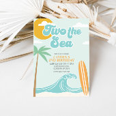 Twee naar de zee strand 2de verjaardagsuitnodiging kaart