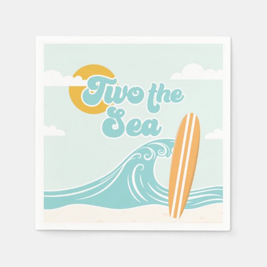 Twee naar de zee! Strand 2e verjaardag servetten (Voorkant)