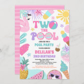 Twee naar de zwembad Zomer 2de verjaardag zwembadf Kaart (Voorkant / Achterkant)