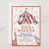 Twee naar het circus Carnaval Tent Foto 2e verjaar Kaart (Voorkant)