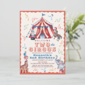 Twee naar het circus Carnaval Tent Foto 2e verjaar Kaart (Staand voorkant)