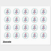 Twee naar het Strand Surf Strand 2e Verjaardag Ronde Sticker (Vel)