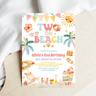 Twee naar het strand Zomerfeest 2e verjaardagsuitn Kaart