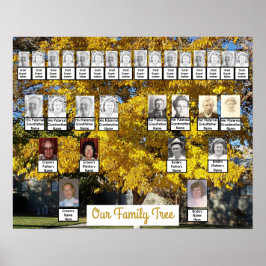 Twee najaarsfoto's van families | Names-Poster Poster