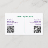 Twee Namen Aangepaste QR Visitekaartje (Achterkant)