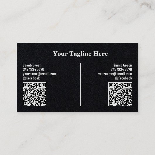 Twee Namen Aangepaste QR Visitekaartje (Achterkant)