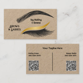 Twee namen Brows wimpers QR Kraft Visitekaartje