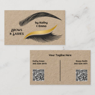 Twee namen Brows wimpers QR Kraft Visitekaartje