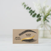 Twee namen Brows wimpers QR Kraft Visitekaartje (Staand voorkant)