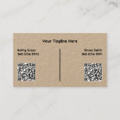 Twee namen Brows wimpers QR Kraft Visitekaartje (Achterkant)