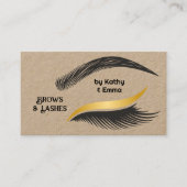Twee namen Brows wimpers QR Kraft Visitekaartje (Voorkant)