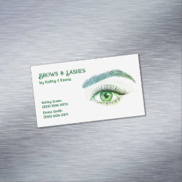 Twee namen Brows wimpers Tech Green Magnetisch Visitekaartje