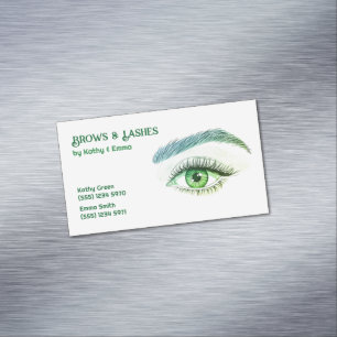 Twee namen Brows wimpers Tech Green Magnetisch Visitekaartje