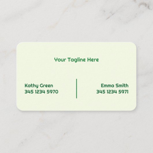 Twee namen Brows wimpers Tech Green Visitekaartje (Achterkant)