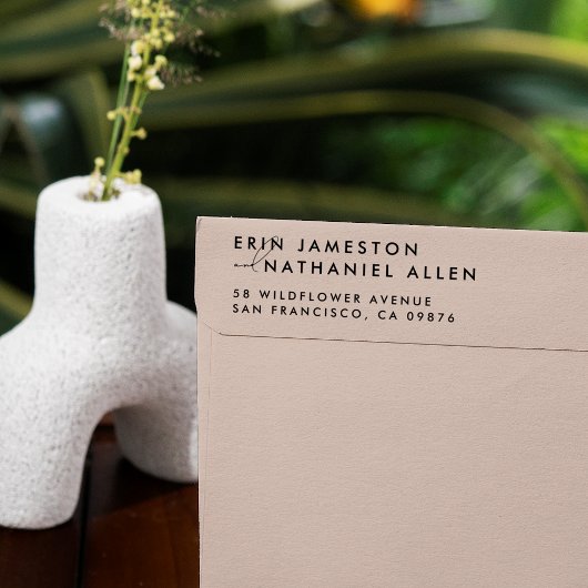 Twee Namen & Handschrift Modern Retouradres Zelfinktende Stempel