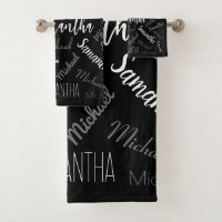 Twee namen koppel monogram zwart grijs wit