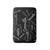 Twee namen koppel monogram zwart grijs wit badmat (Voorkant Verticaal)