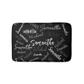 Twee namen koppel monogram zwart grijs wit badmat (Voorkant)