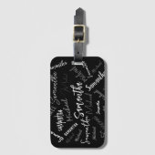 Twee namen koppel monogram zwart grijs wit bagagelabel (Voorkant (verticaal))
