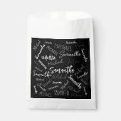 Twee namen koppel monogram zwart grijs wit bedankzakje (Voorkant)