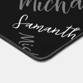 Twee namen koppel monogram zwart grijs wit bureaumat (Hoek)