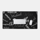Twee namen koppel monogram zwart grijs wit bureaumat (Keyboard & Muis)